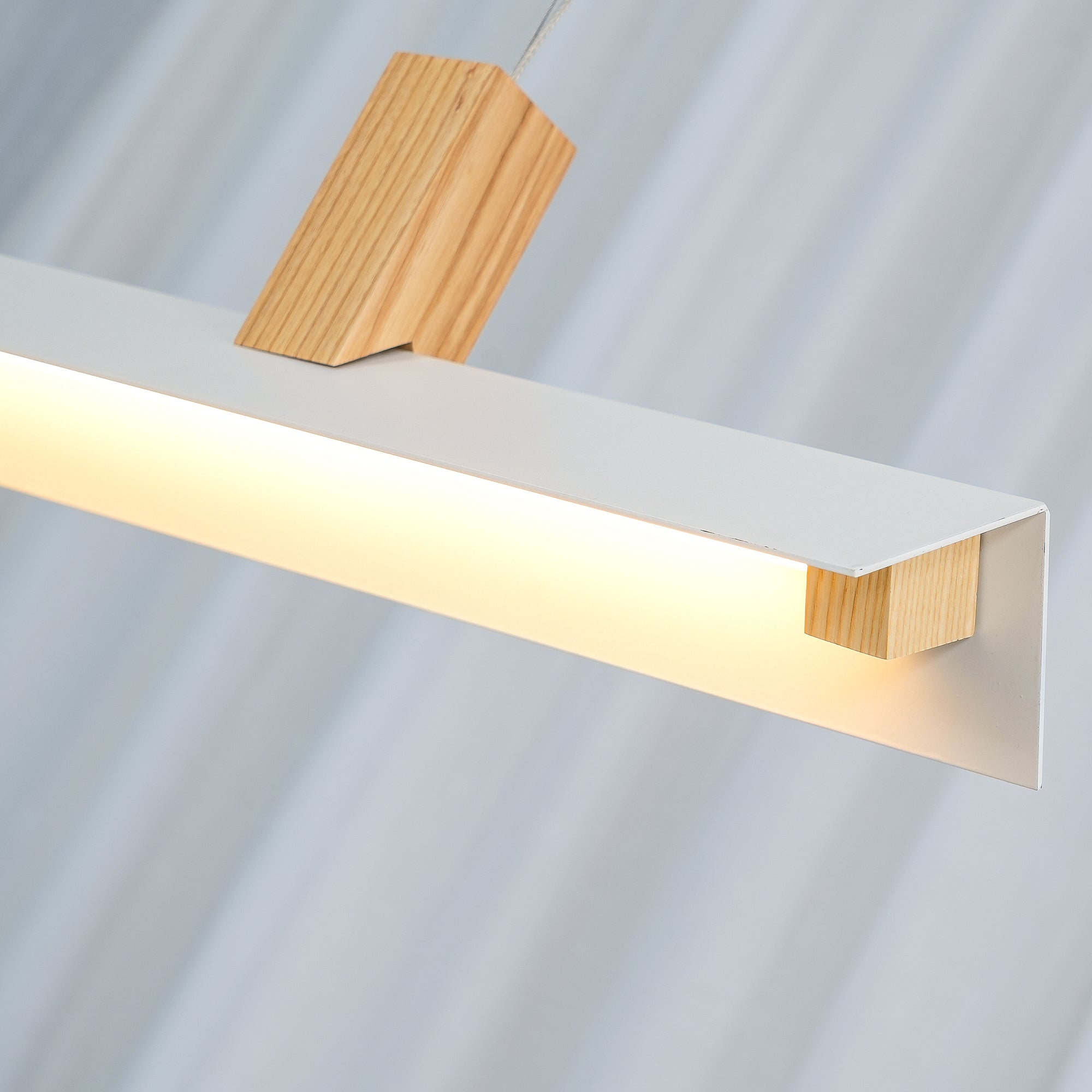 Axis T Wooden Linear LED Pendant Light for Kitchen Island Farmhouse Hanging Ceiling Fixture