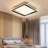Modern Geometric Square LED Flush Mount Ceiling Light Dimmable Nordic Minimalist Fixture