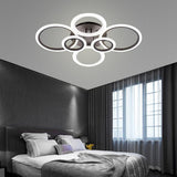 Modern Geometric Circles LED Cluster Ceiling Light Flush Mount Fixture for Bedroom and Living Room