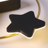 Modern 2 Star Shapes LED Flush Mount Ceiling Light Dimmable Nursery Lighting for Kids Bedroom