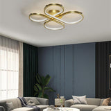 Modern Geometric Circle Flower LED Flush Mount Ceiling Light Dimmable Artistic Fixture