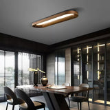 Modern Minimalist Organic Flowing Cloud LED Ceiling Light with Wood Frame and Acrylic Diffuser
