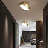 Modern Gold Circular LED Flush Mount Ceiling Light Adjustable Nordic Indoor Lighting