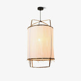 Bamboo and Linen Houselight Pendant Light Natural Organic Hanging Lamp for Living Rooms and Dining Areas
