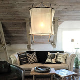 Bamboo and Linen Houselight Pendant Light Natural Organic Hanging Lamp for Living Rooms and Dining Areas
