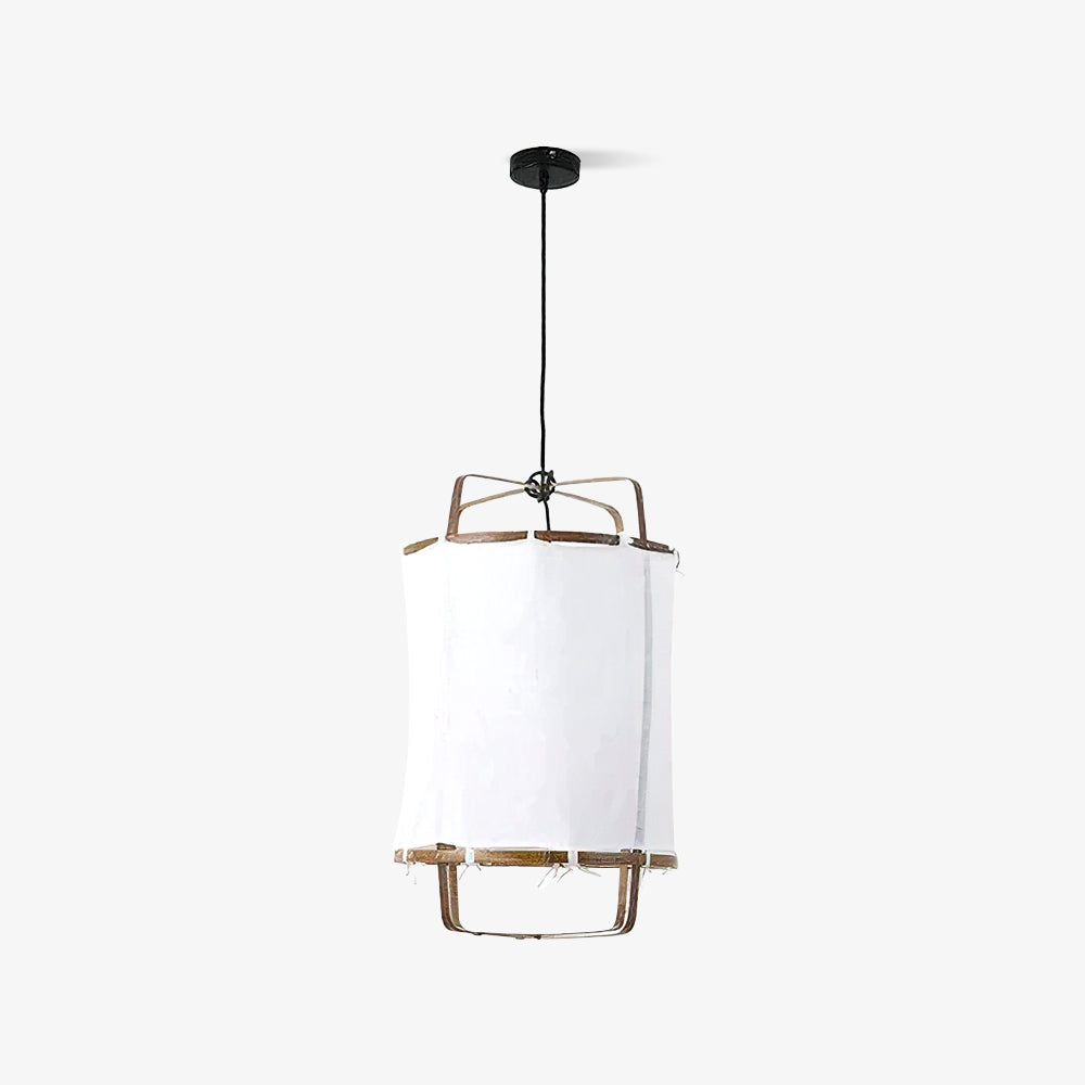 Bamboo and Linen Houselight Pendant Light Natural Organic Hanging Lamp for Living Rooms and Dining Areas