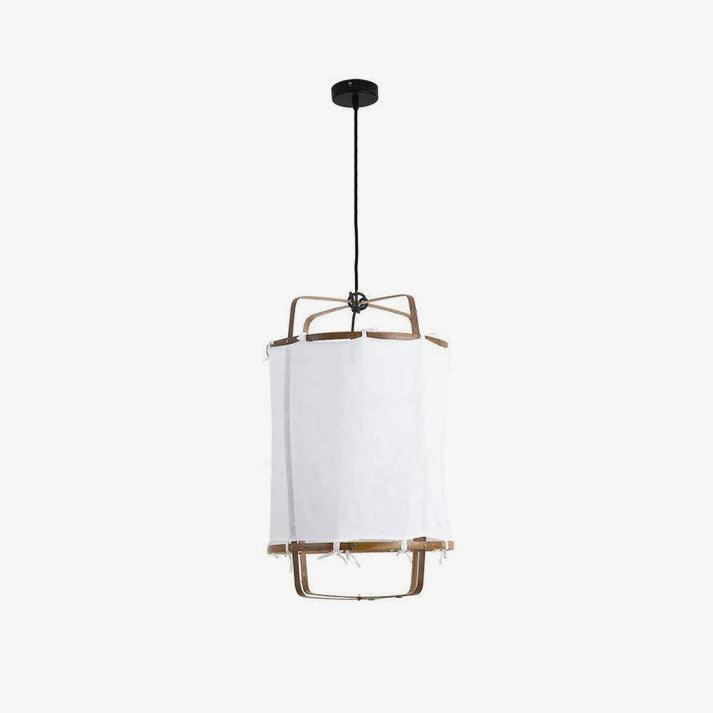 Bamboo and Linen Houselight Pendant Light Natural Organic Hanging Lamp for Living Rooms and Dining Areas