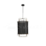 Bamboo and Linen Houselight Pendant Light Natural Organic Hanging Lamp for Living Rooms and Dining Areas