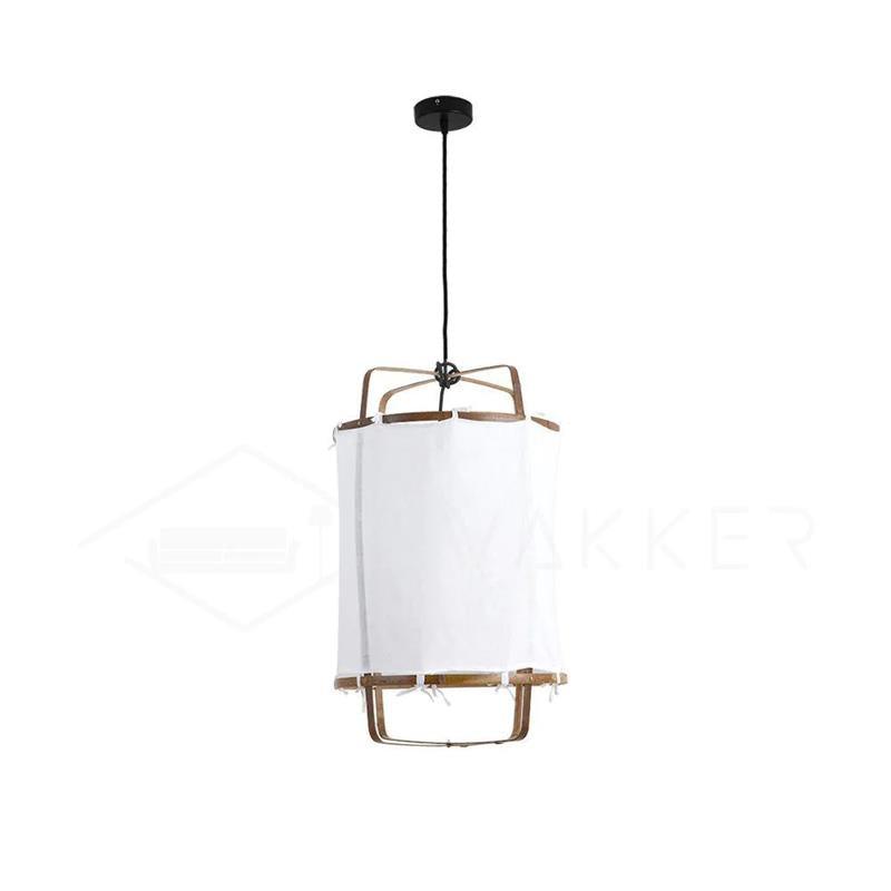 Bamboo and Linen Houselight Pendant Light Natural Organic Hanging Lamp for Living Rooms and Dining Areas