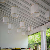Bamboo and Linen Houselight Pendant Light Natural Organic Hanging Lamp for Living Rooms and Dining Areas