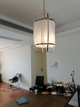 Bamboo and Linen Houselight Pendant Light Natural Organic Hanging Lamp for Living Rooms and Dining Areas
