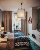 Bamboo and Linen Houselight Pendant Light Natural Organic Hanging Lamp for Living Rooms and Dining Areas