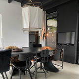 Bamboo and Linen Houselight Pendant Light Natural Organic Hanging Lamp for Living Rooms and Dining Areas