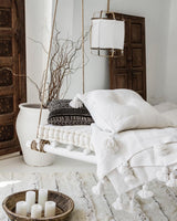 Bamboo and Linen Houselight Pendant Light Natural Organic Hanging Lamp for Living Rooms and Dining Areas