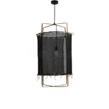 Bamboo and Linen Houselight Pendant Light Natural Organic Hanging Lamp for Living Rooms and Dining Areas