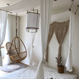 Bamboo and Linen Houselight Pendant Light Natural Organic Hanging Lamp for Living Rooms and Dining Areas