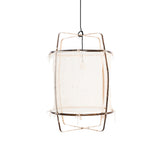 Bamboo and Linen Houselight Pendant Light Natural Organic Hanging Lamp for Living Rooms and Dining Areas