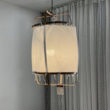 Bamboo and Linen Houselight Pendant Light Natural Organic Hanging Lamp for Living Rooms and Dining Areas