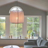 Bamboo and Linen Houselight Pendant Light Natural Organic Hanging Lamp for Living Rooms and Dining Areas