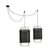 Bamboo and Linen Houselight Pendant Light Natural Organic Hanging Lamp for Living Rooms and Dining Areas