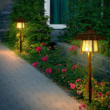 Bamboo Waterproof Outdoor Path Lights and Farmhouse Garden Lawn Lighting Fixture