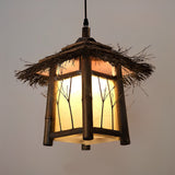 Bamboo Waterproof Outdoor Path Lights and Farmhouse Garden Lawn Lighting Fixture