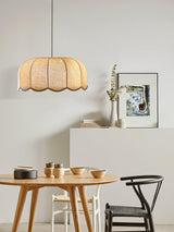Banana Leaf Fabric Pendant Lamp Modern Organic Ceiling Chandelier for Dining Room and Living Area