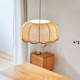 Banana Leaf Fabric Pendant Lamp Modern Organic Ceiling Chandelier for Dining Room and Living Area