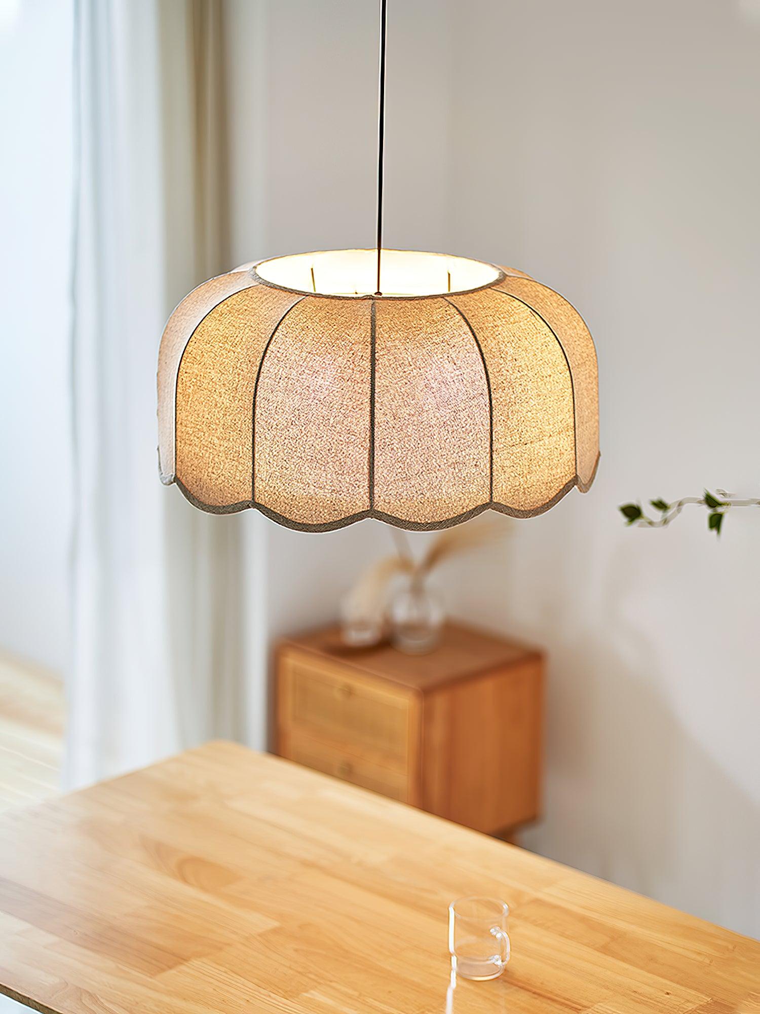 Banana Leaf Fabric Pendant Lamp Modern Organic Ceiling Chandelier for Dining Room and Living Area