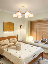 Bauhaus Cream Glass Persimmon Chandelier Mid Century Modern Hanging Pendant Light