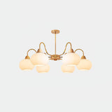 Bauhaus Cream Glass Persimmon Chandelier Mid Century Modern Hanging Pendant Light