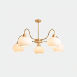 Bauhaus Cream Glass Persimmon Chandelier Mid Century Modern Hanging Pendant Light
