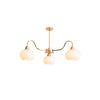 Bauhaus Cream Glass Persimmon Chandelier Mid Century Modern Hanging Pendant Light