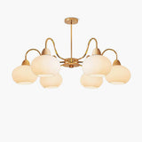 Bauhaus Cream Glass Persimmon Chandelier Mid Century Modern Hanging Pendant Light