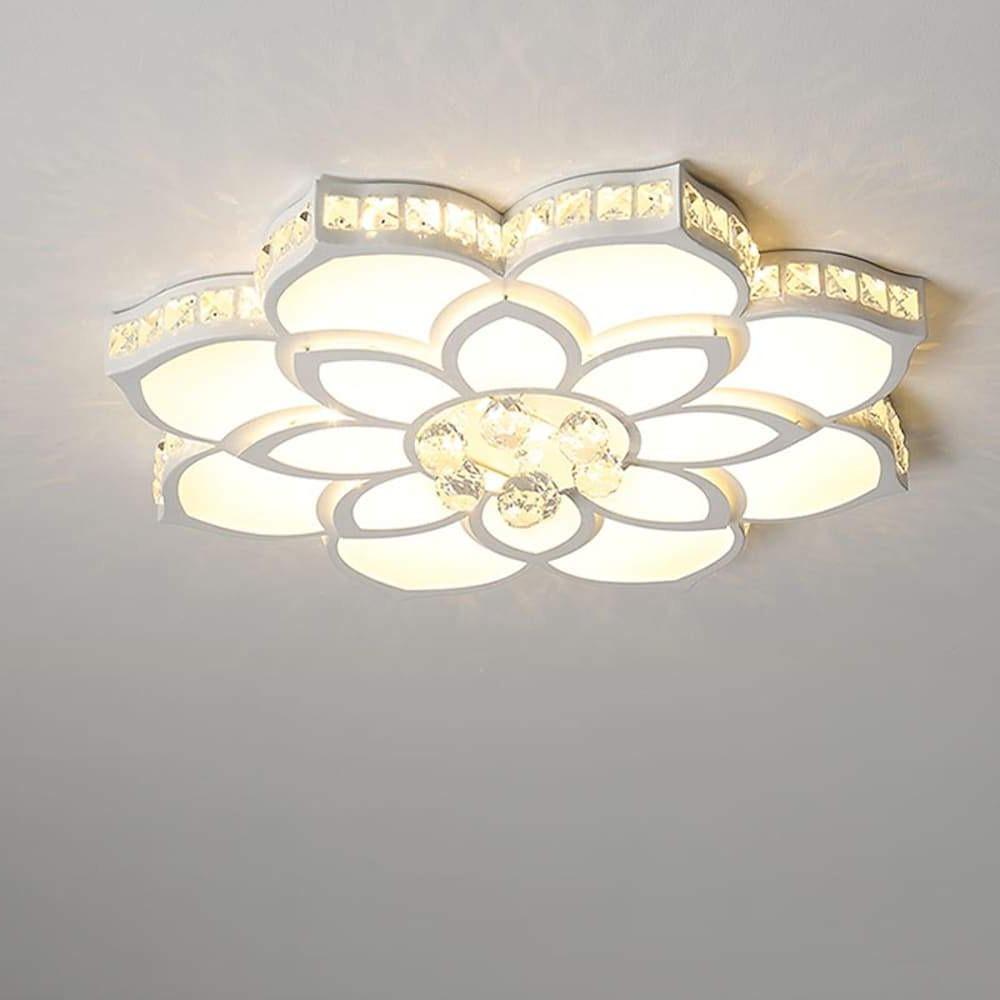 Modern Flower Shaped Dimmable LED Flush Mount Ceiling Light Creative Acrylic Floral Lighting Fixture