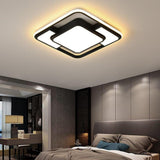 Modern Geometric Square LED Flush Mount Ceiling Light Fixture for Bedroom Living Room and Office