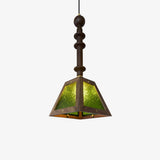 Begonia Glass and Solid Walnut Wood Geometric Pendant Light for Modern Interior Decor