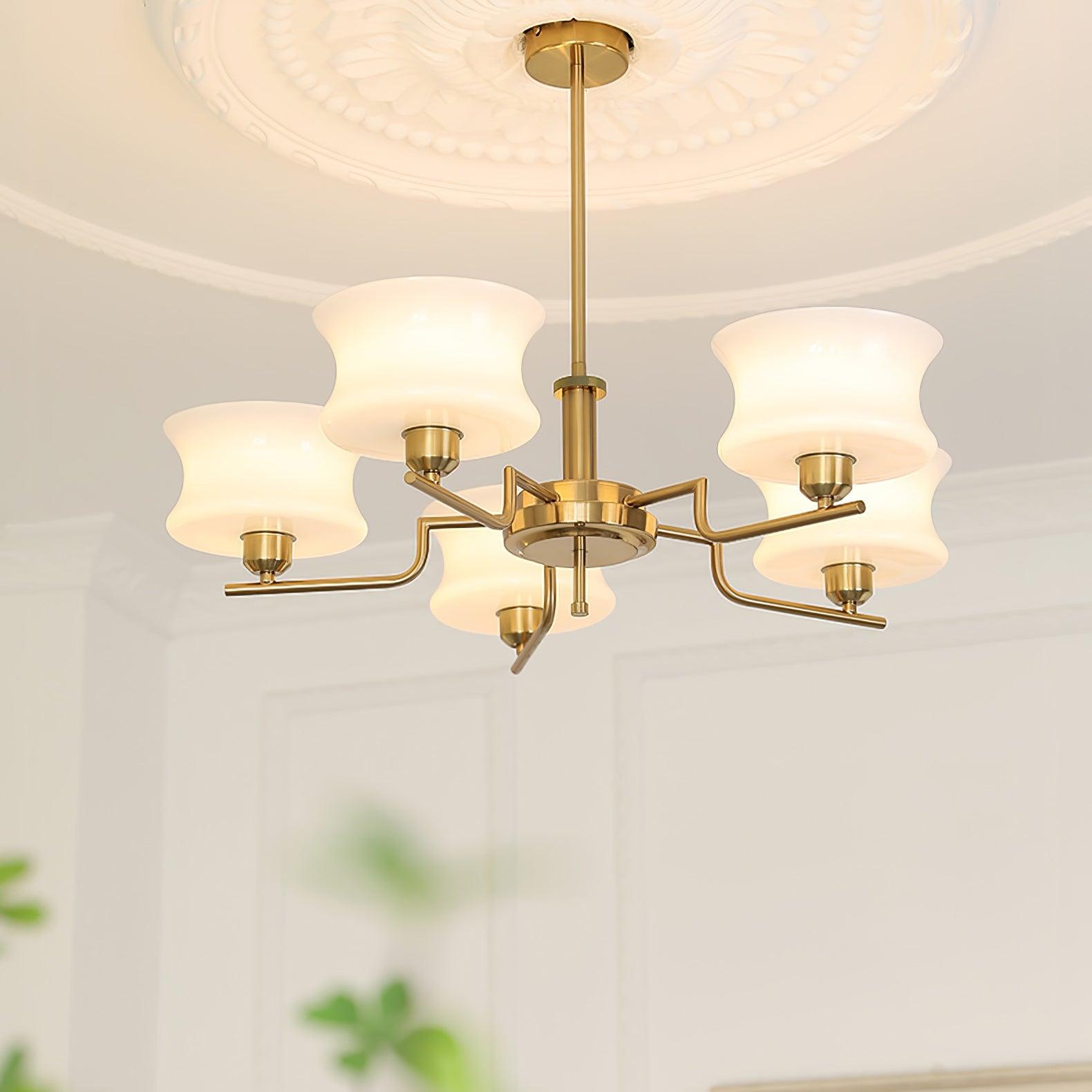 Belue Vintage Style Metal and Glass Chandelier Ceiling Light for Modern Interiors