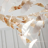 Bennett Modern Layered Crown Chandelier with Integrated LED and Glass Shades for Living Room