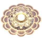 Modern Crystal Flower LED Flush Mount Ceiling Light for Entryway Kids Room and Hallway