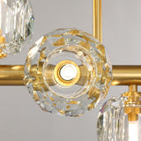 Modern Crystal Globe Cluster Flush Mount Ceiling Light with Metal Frame and LED Illumination