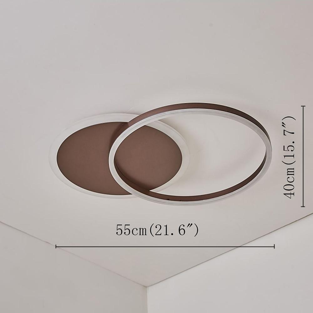 Modern 22 Inch Double Ring LED Flush Mount Ceiling Light Fixture for Living Room and Bedroom