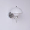 Bidle Modern Chrome Wall Sconce with White Glass Shade Set of Two Indoor Lighting Fixtures