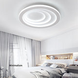 Modern Geometric LED Flush Mount Ceiling Light with Four Graduated Circles for Bedroom