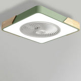 Modern Flush Mount Bladeless Ceiling Fan with Integrated LED Light and Remote Control