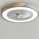 Modern Flush Mount Bladeless Ceiling Fan with Integrated LED Light and Remote Control