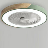 Modern Flush Mount Bladeless Ceiling Fan with Integrated LED Light and Remote Control