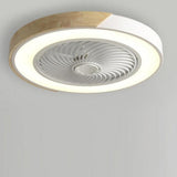 Modern Flush Mount Bladeless Ceiling Fan with Integrated LED Light and Remote Control