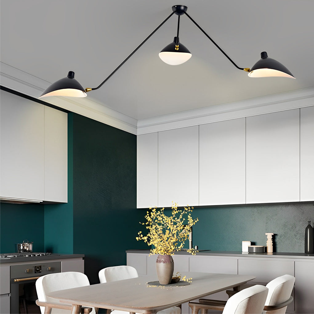 Black Duckbill Modern 3 Light Rotatable Ceiling Lamp for Living Room and Bedroom
