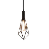 Black Geometric Iron Cage Pendant Light Industrial Retro Style Chandelier